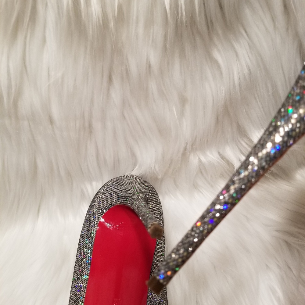 Christian Louboutin Very Prive Glitter Peep Toe - Picture 7 of 8